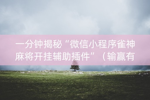 一分钟揭秘“微信小程序雀神麻将开挂辅助插件”（输赢有什么规律)
