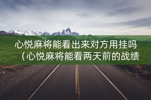 心悦麻将能看出来对方用挂吗（心悦麻将能看两天前的战绩吗）