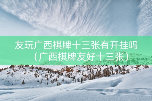 友玩广西棋牌十三张有开挂吗（广西棋牌友好十三张）