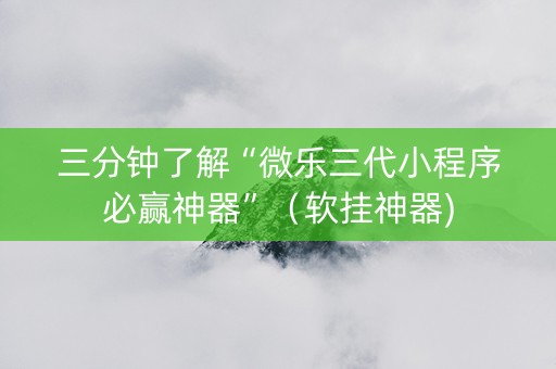 三分钟了解“微乐三代小程序必赢神器”（软挂神器)
