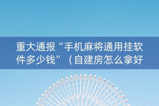 重大通报“手机麻将通用挂软件多少钱”（自建房怎么拿好牌)