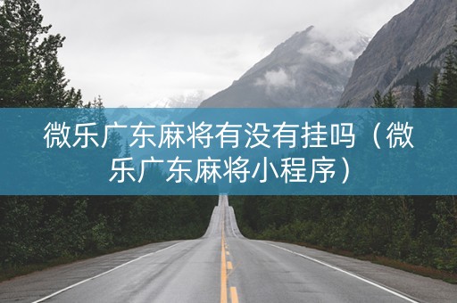 微乐广东麻将有没有挂吗（微乐广东麻将小程序）