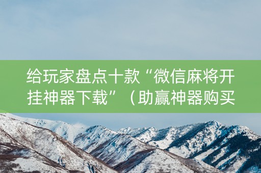 给玩家盘点十款“微信麻将开挂神器下载”（助赢神器购买)