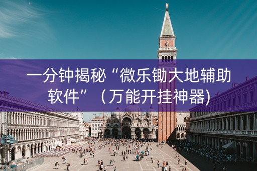 一分钟揭秘“微乐锄大地辅助软件”（万能开挂神器)