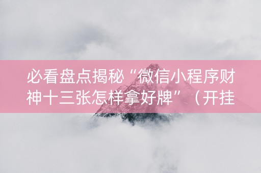 必看盘点揭秘“微信小程序财神十三张怎样拿好牌”（开挂辅助脚本)