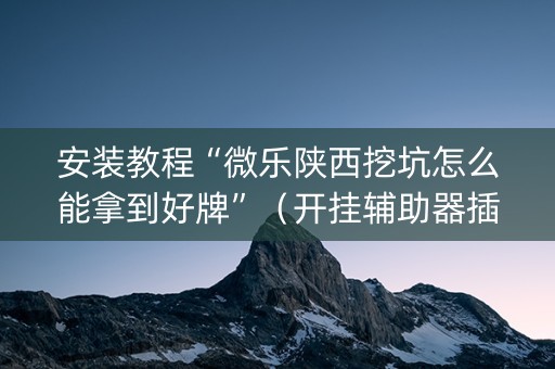 安装教程“微乐陕西挖坑怎么能拿到好牌”（开挂辅助器插件)