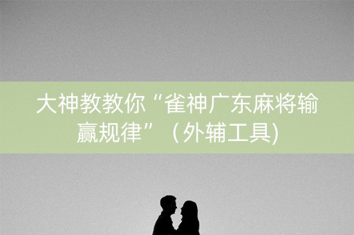 大神教教你“雀神广东麻将输赢规律”（外辅工具)