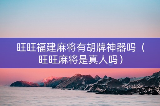旺旺福建麻将有胡牌神器吗（旺旺麻将是真人吗）