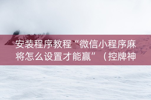 安装程序教程“微信小程序麻将怎么设置才能赢”（控牌神器)