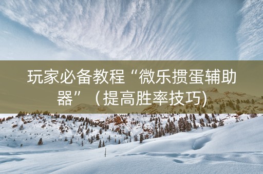 玩家必备教程“微乐掼蛋辅助器”（提高胜率技巧)