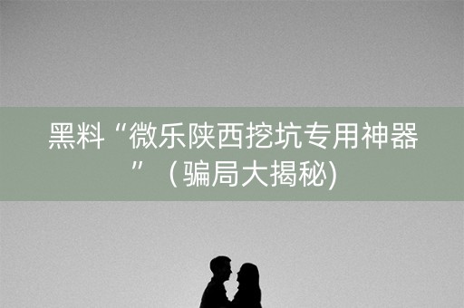 黑料“微乐陕西挖坑专用神器”（骗局大揭秘)