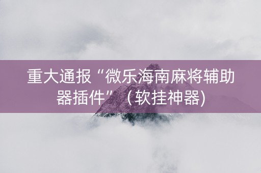 重大通报“微乐海南麻将辅助器插件”（软挂神器)