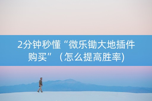 2分钟秒懂“微乐锄大地插件购买”（怎么提高胜率)