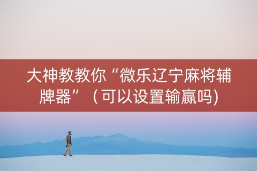 大神教教你“微乐辽宁麻将辅牌器”（可以设置输赢吗)