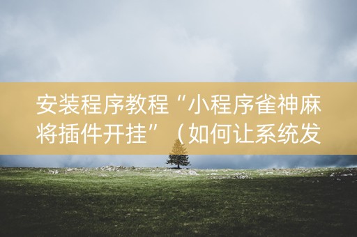 安装程序教程“小程序雀神麻将插件开挂”（如何让系统发好牌)