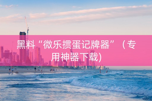 黑料“微乐掼蛋记牌器”（专用神器下载)