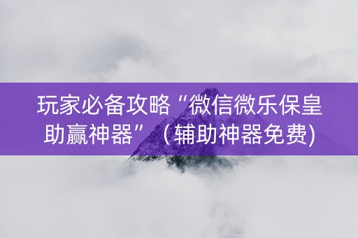 玩家必备攻略“微信微乐保皇助赢神器”（辅助神器免费)