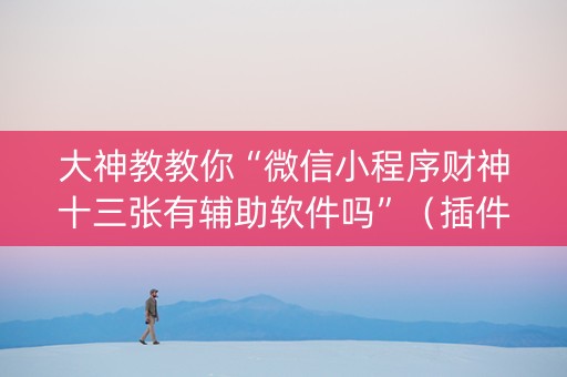 大神教教你“微信小程序财神十三张有辅助软件吗”（插件开挂免费AI)