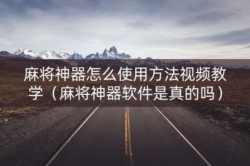 麻将神器怎么使用方法视频教学（麻将神器软件是真的吗）