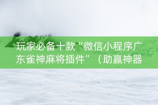 玩家必备十款“微信小程序广东雀神麻将插件”（助赢神器)