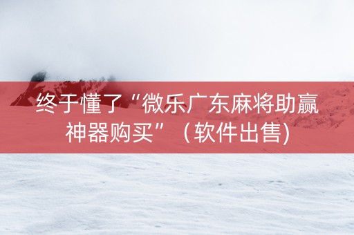 终于懂了“微乐广东麻将助赢神器购买”（软件出售)