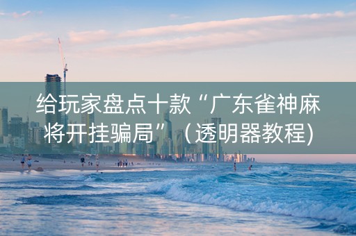 给玩家盘点十款“广东雀神麻将开挂骗局”（透明器教程)