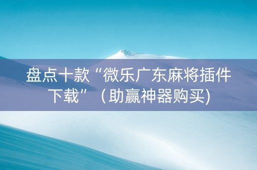 盘点十款“微乐广东麻将插件下载”（助赢神器购买)