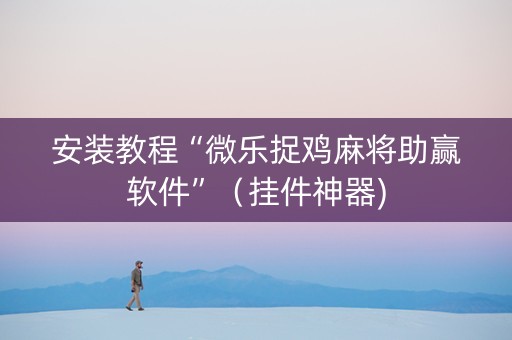 安装教程“微乐捉鸡麻将助赢软件”（挂件神器)