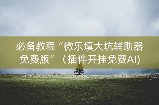 必备教程“微乐填大坑辅助器免费版”（插件开挂免费AI)