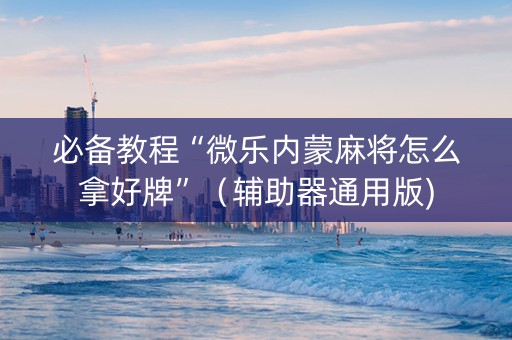 必备教程“微乐内蒙麻将怎么拿好牌”（辅助器通用版)