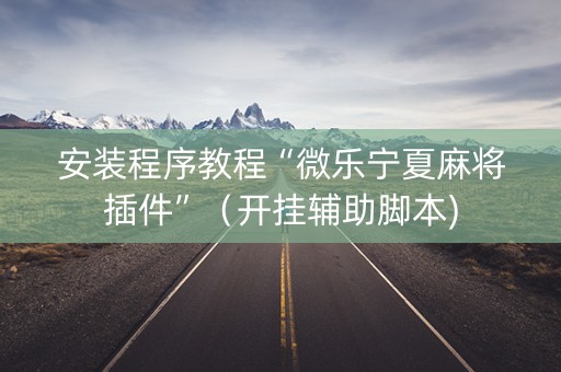 安装程序教程“微乐宁夏麻将插件”（开挂辅助脚本)