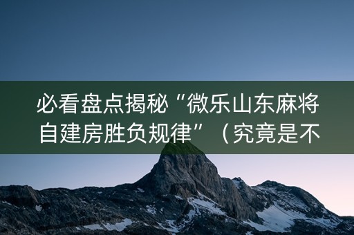 必看盘点揭秘“微乐山东麻将自建房胜负规律”（究竟是不是有挂)