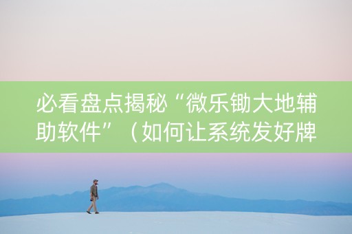 必看盘点揭秘“微乐锄大地辅助软件”（如何让系统发好牌)