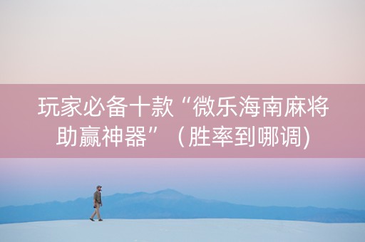 玩家必备十款“微乐海南麻将助赢神器”（胜率到哪调)