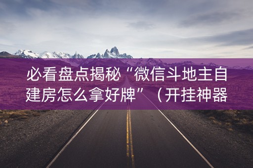 必看盘点揭秘“微信斗地主自建房怎么拿好牌”（开挂神器下载)