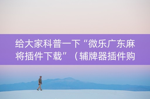 给大家科普一下“微乐广东麻将插件下载”（辅牌器插件购买)