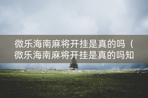 微乐海南麻将开挂是真的吗（微乐海南麻将开挂是真的吗知乎）