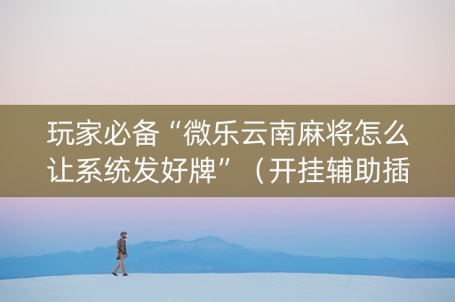 玩家必备“微乐云南麻将怎么让系统发好牌”（开挂辅助插件)