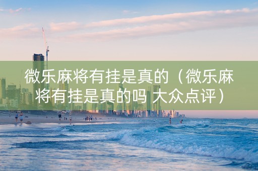 微乐麻将有挂是真的（微乐麻将有挂是真的吗 大众点评）