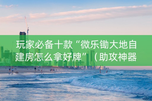 玩家必备十款“微乐锄大地自建房怎么拿好牌”（助攻神器)