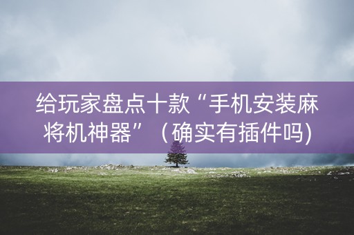 给玩家盘点十款“手机安装麻将机神器”（确实有插件吗)