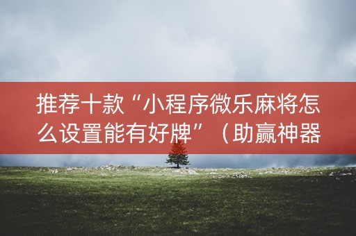 推荐十款“小程序微乐麻将怎么设置能有好牌”（助赢神器)