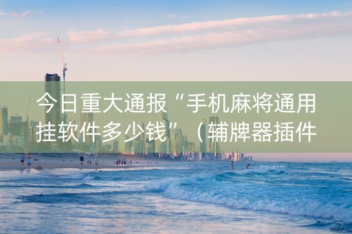 今日重大通报“手机麻将通用挂软件多少钱”（辅牌器插件购买)