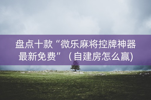盘点十款“微乐麻将控牌神器最新免费”（自建房怎么赢)