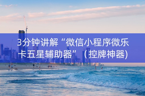 3分钟讲解“微信小程序微乐卡五星辅助器”（控牌神器)
