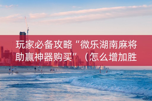 玩家必备攻略“微乐湖南麻将助赢神器购买”（怎么增加胜率)
