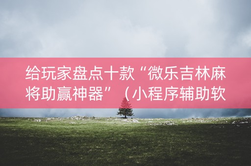 给玩家盘点十款“微乐吉林麻将助赢神器”（小程序辅助软件)