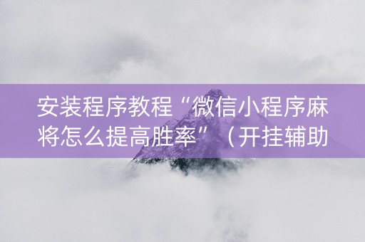 安装程序教程“微信小程序麻将怎么提高胜率”（开挂辅助脚本)