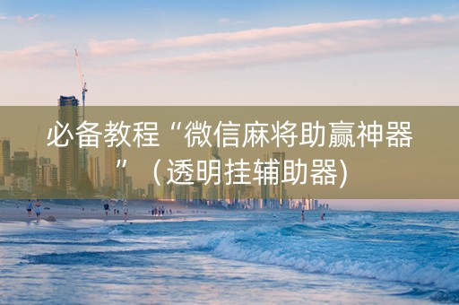 必备教程“微信麻将助赢神器”（透明挂辅助器)