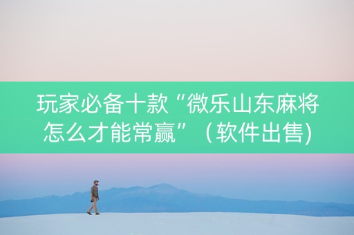 玩家必备十款“微乐山东麻将怎么才能常赢”（软件出售)